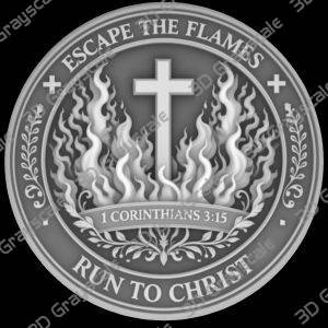 1 corinthian 3 verse 15 Christ coin - Heightmap Download