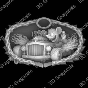 Rat Fink grayscale bitmap - Heightmap Download