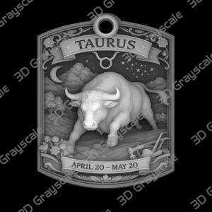 Taurus motif laser engraving - Heightmap Download