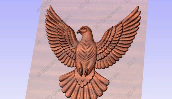 dove depthmap cnc machining laser – 3D Grayscale
