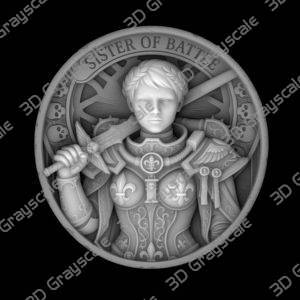 warrior queen grayscale mopa/lightburn laser - Heightmap Download