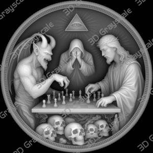 devil's checkmate depthmap for mopa, lightburn and router engraving - Heightmap Download