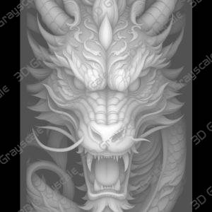 dragon head motif laser depthmap - Heightmap Download