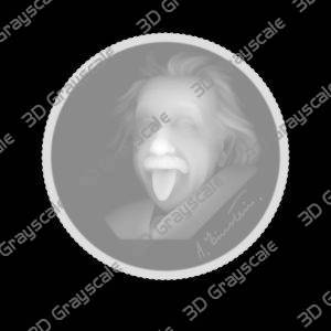 Albert einstein coin - Heightmap Download