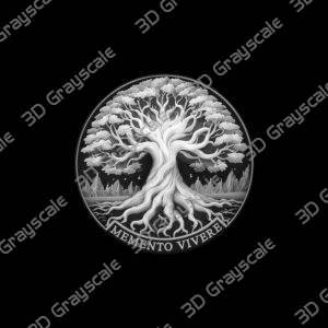 Memento Mori coin laser depthmap - Heightmap Download