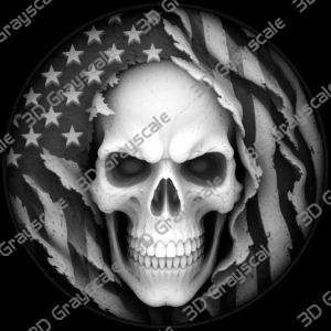 US grayscale skull coin - Heightmap Download