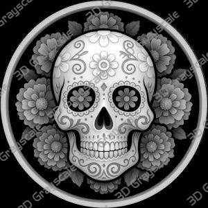 SUGAR SKULL CALAVERA LASER 3D DEPTHMAP - Heightmap Download